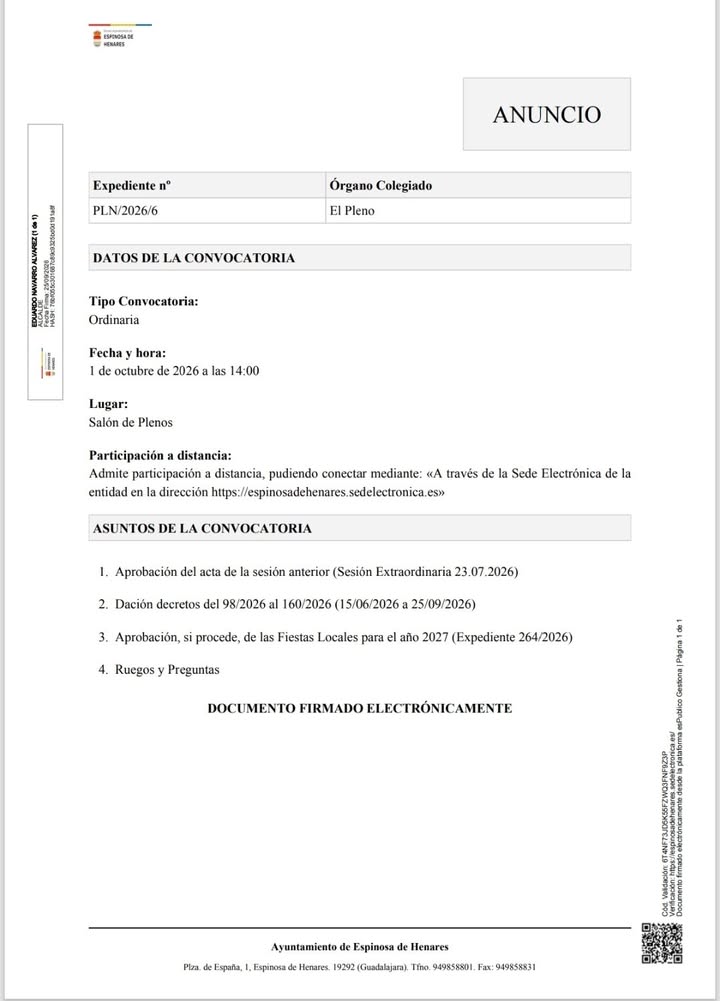 Ayuntamiento de Espinosa de Henares