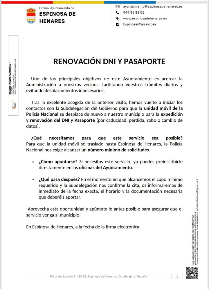 Ayuntamiento de Espinosa de Henares